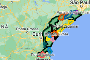 Observatório Ornitológico no mapa da Grande Reserva Mata Atlântica