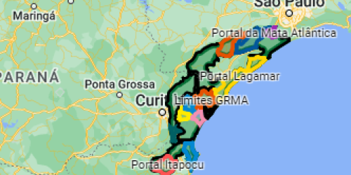 Observatório Ornitológico no mapa da Grande Reserva Mata Atlântica