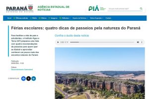 Reprodução de conteúdo da página da Agência Estadual de Notícias